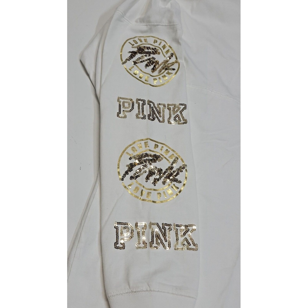 Victoria's Secret Pink‎ Long Sleeve Shirt Gold Sequins Design Women's XS